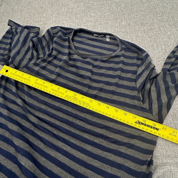 Elliott & Vine Tunic Dress Blue Gray Plus 1X Long Sleeve Round Neck Polyester & - Picture 9 of 13